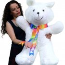 Giant Teddy Bear 36 Inches Soft, Happy Birthday Neck Ribbon, Made in USA America