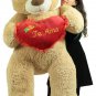 Te Amo Giant Teddy Bear 5 Foot Soft Teddybear Holds Heart Pillow to Show Love