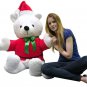 American Made Giant Santa Bear 54 Inch Soft Big Plush Life Size Christmas Teddy