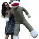 Big Plush 6 Foot Giant Sock Monkey Soft Huge Stuffed Animal Made in USA America