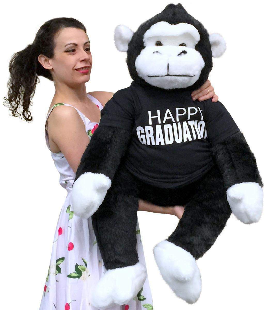 Happy Graduation Giant Stuffed Gorilla 40 Inch Big Plush Soft Plush Monkey New