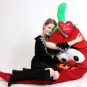 Big Plush Hot Pepper 6 Foot Soft Huge with Heart Says A HOTTIE FOR A HOTTIE
