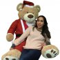 Giant Christmas Teddy Bear 60 Inch Soft, Wears Santa Claus Suit 5 Foot Xmas Bear