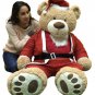 Giant Christmas Teddy Bear 60 Inch Soft, Wears Santa Claus Suit 5 Foot Xmas Bear