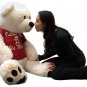 Giant Valentine Teddy Bear 52 Inch Soft White Wears T-shirt I LOVE YOU THIS MUCH