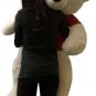Giant Valentine Teddy Bear 52 Inch Soft White Wears T-shirt I LOVE YOU THIS MUCH