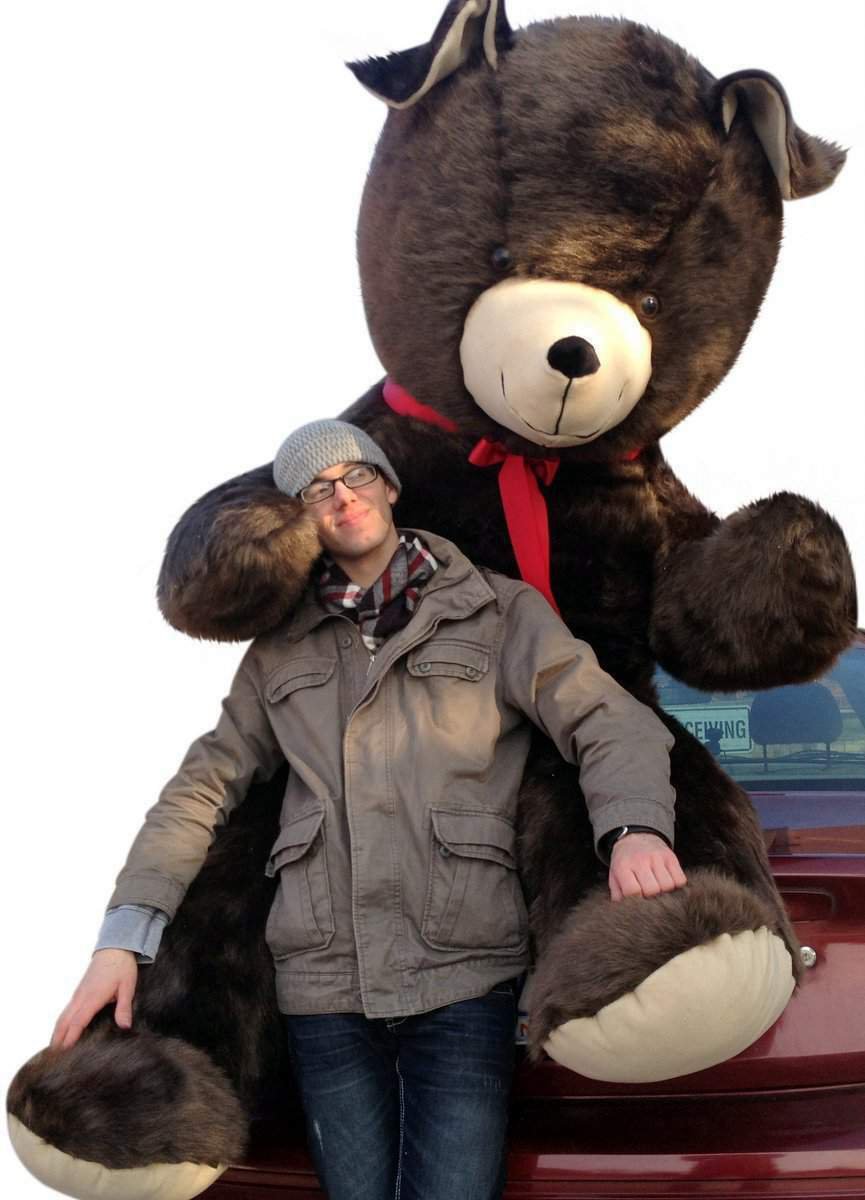 American Made 8 Foot Soft Giant Teddy Bear 96 Inches Dark Brown Made in USA