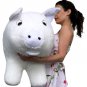 American Made Giant Stuffed Pig 32 Inch Soft White Big Plush Hog Farm Animal New