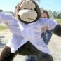 Giant Stuffed Monkey Gorilla 40-inches wearing White Graduation Gown and Cap