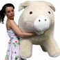 American Made Giant Stuffed Pig 40 Inch New Brown Soft Plush Hog Made in the USA