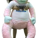American Made 6 Foot Giant Stuffed Pink Gorilla, Wears Birthday Tshirt