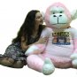 American Made 6 Foot Giant Stuffed Pink Gorilla, Wears Birthday Tshirt
