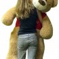 5 Foot Giant Teddy Bear Soft 60 Inch New, Wears T-shirt I LOVE YOU THIS MUCH