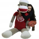 American Made Giant Plush 5 Foot Sock Monkey Wears Official Snuggle Buddy Tshirt