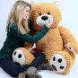 Big Plush Giant Teddy Bear 5 Feet Tall Honey Brown Color Soft Big Teddy Bear