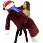 Big Plush Maroon Color 6 Foot Giant Sock Monkey Soft Huge Stuffed Animal US Made