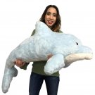 American Made Giant Stuffed Dolphin 46 Inch Soft Plush Blue Color Made in USA