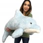 American Made Giant Stuffed Dolphin 46 Inch Soft Plush Blue Color Made in USA