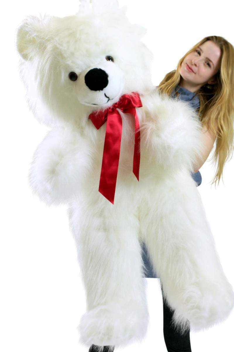 Giant White Teddy Bear 46 inch Soft Big Plush Valentines Day Stuffed Animal New