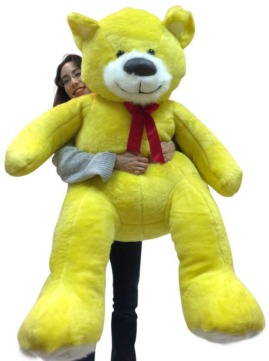 5 Foot Soft Yellow Teddy Bear Big Plush 60 Inch Huge Stuffed Animal Made in USA