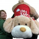 I Love You Giant Stuffed Puppy Dog 5 Foot Soft Wears I LOVE YOU Shirt Big Plush