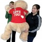 I Love You Giant Stuffed Puppy Dog 5 Foot Soft Wears I LOVE YOU Shirt Big Plush