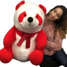 Valentines Day Gift Red White Giant Stuffed Panda 34 Inch Jumbo Soft Plush Bear