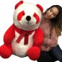 Valentines Day Gift Red White Giant Stuffed Panda 34 Inch Jumbo Soft Plush Bear