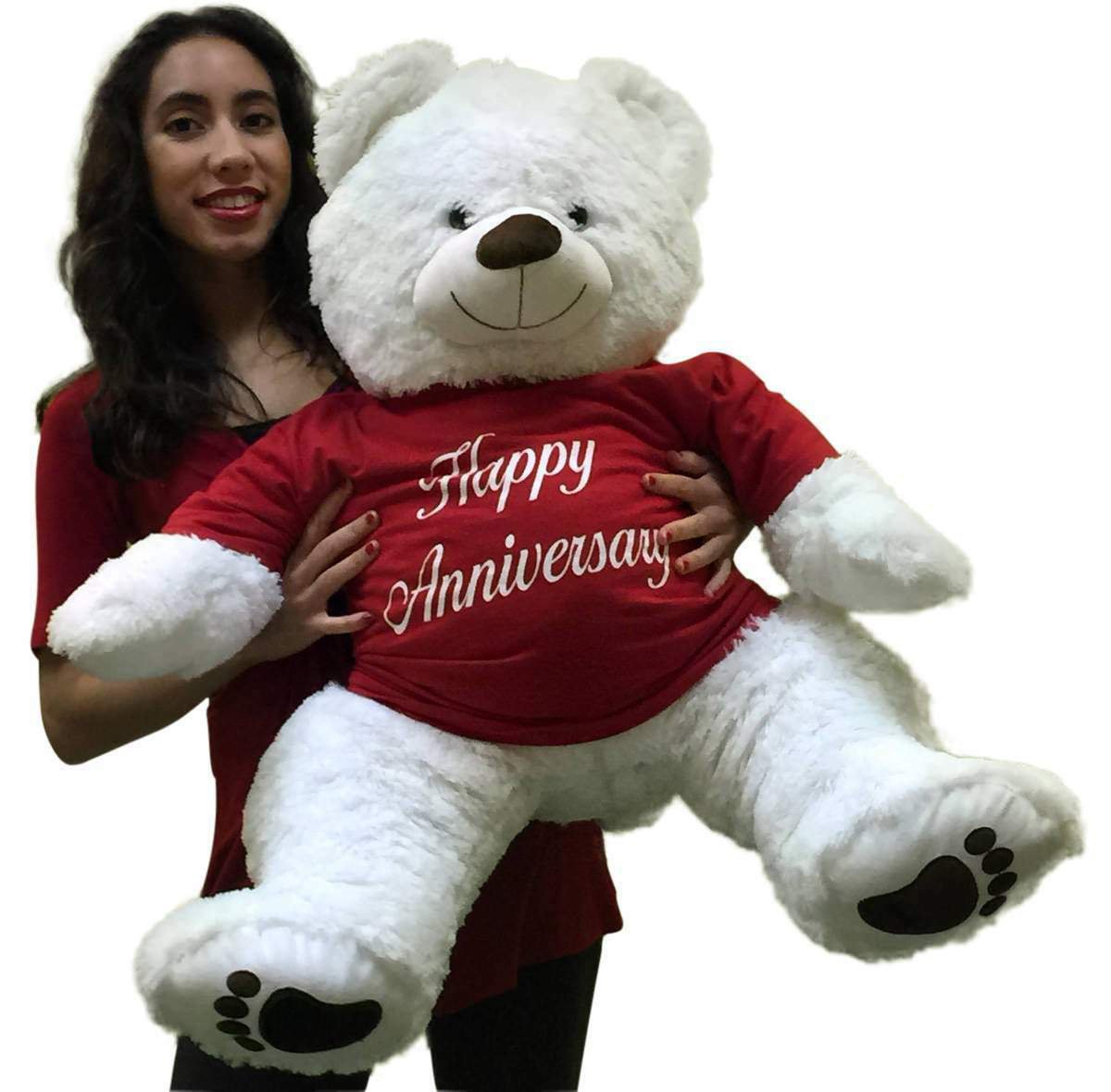 Happy Anniversary Giant Teddy Bear 36 inches Soft Wears HAPPY ANNIVERSARY Tshirt