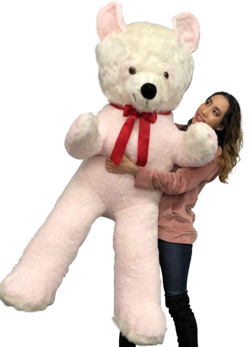 Big Plush Pink White Stuffed Panda Bear, Giant 6 Foot Teddy Bear Huge Soft Plush