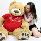 You Are Special Giant Teddy Bear Five Feet Tall Soft Tshirt Says YOU ARE SPECIAL