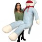 Big Plush Blue Color 6 Foot Giant Sock Monkey Soft Huge Stuffed Animal Made USA
