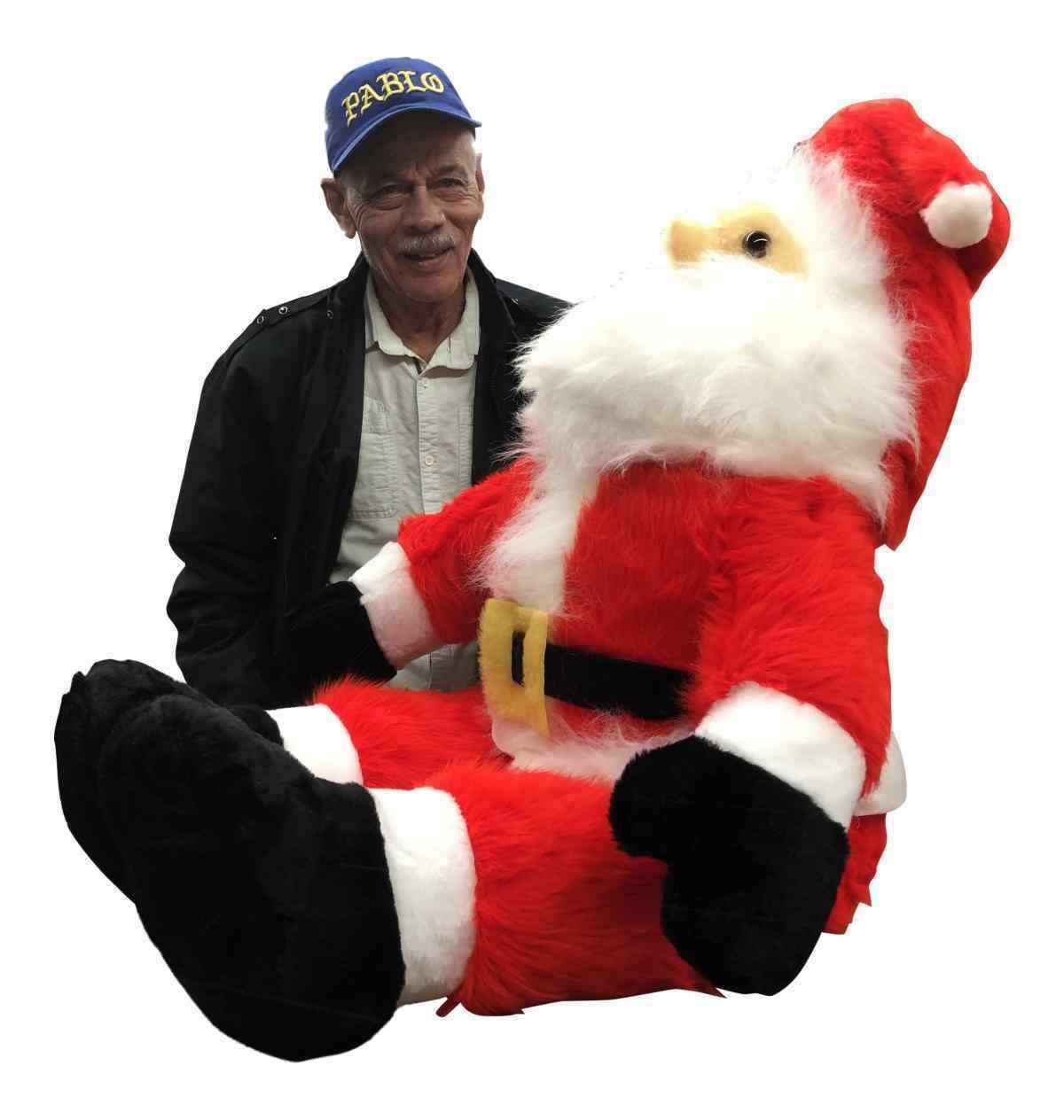 Big Plush Giant Stuffed Sitting Santa Claus 4 Feet Soft Large Christmas 48 Inch