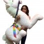 American Made Pink Giant Stuffed Unicorn Soft 4 Feet Wide, 3 Feet Tall