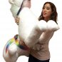 American Made Pink Giant Stuffed Unicorn Soft 4 Feet Wide, 3 Feet Tall