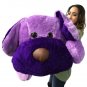Giant Stuffed Puppy Dog 5 Feet Long Squishy Soft Large Plush Purple Color