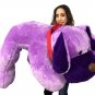 Giant Stuffed Puppy Dog 5 Feet Long Squishy Soft Large Plush Purple Color