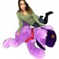Giant Stuffed Puppy Dog 5 Feet Long Squishy Soft Large Plush Purple Color