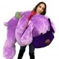Giant Stuffed Puppy Dog 5 Feet Long Squishy Soft Large Plush Purple Color