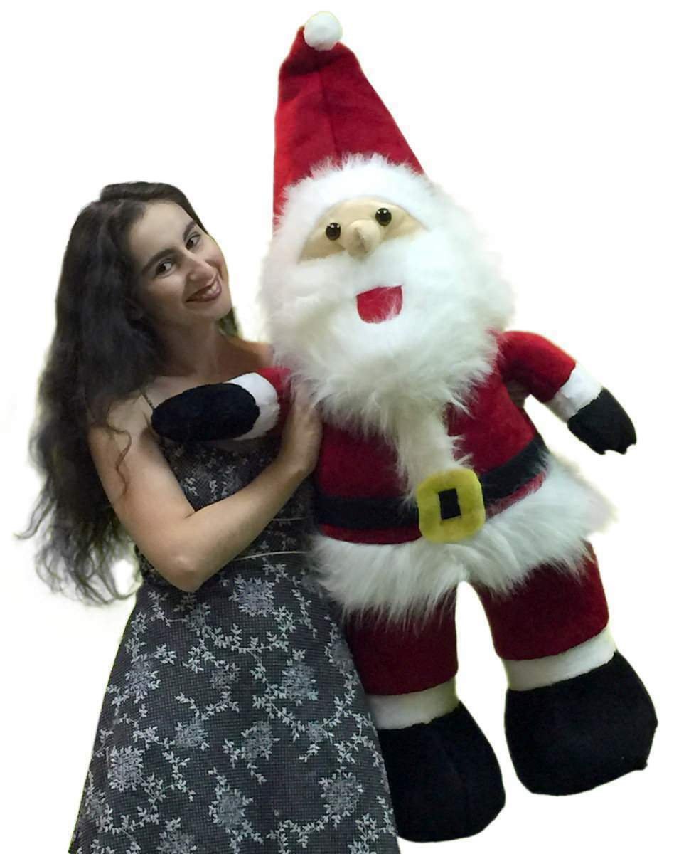 Big Plush Giant Stuffed Santa Claus 4 Feet Soft Made in the USA Christmas 48 in.