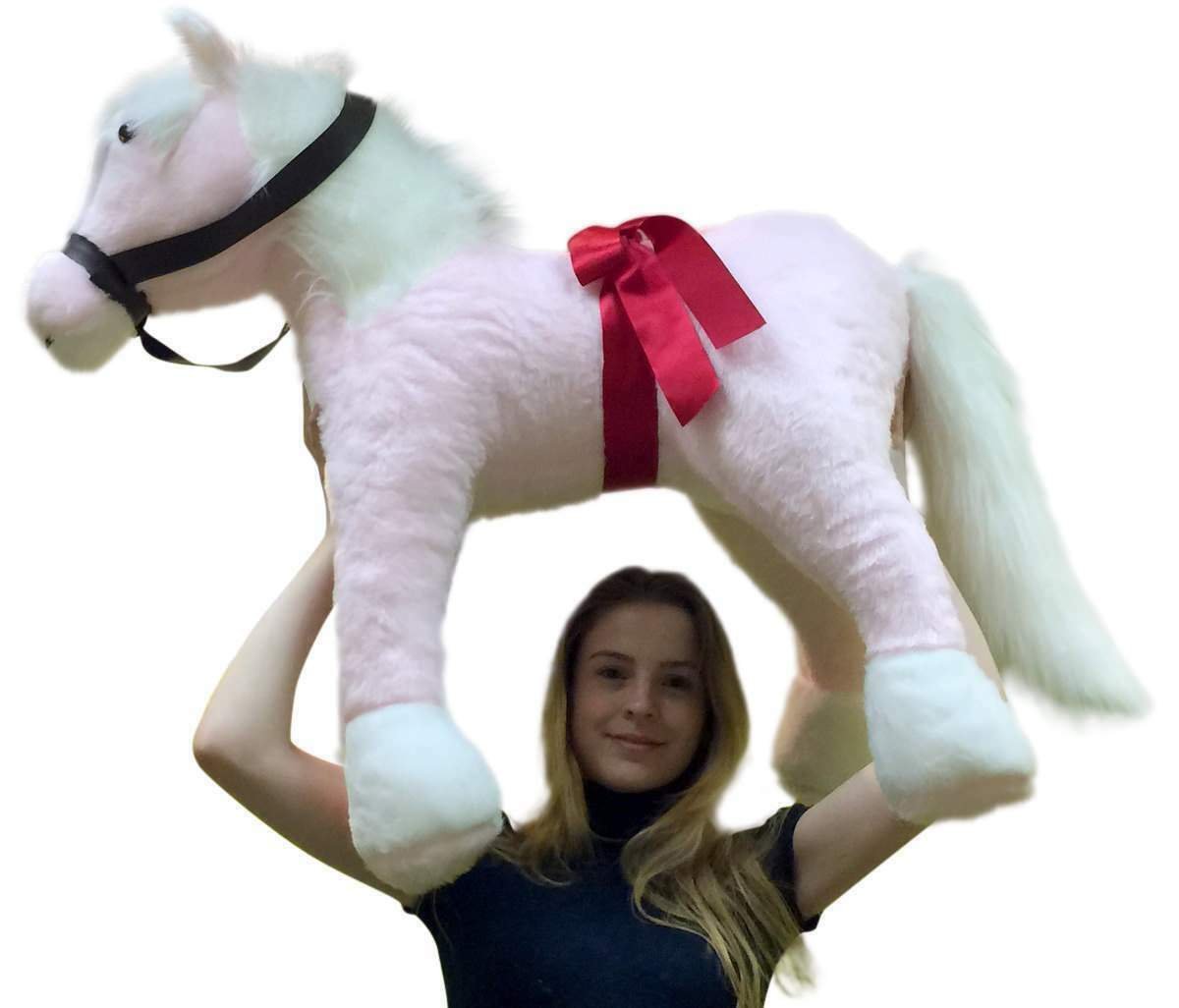 Giant Stuffed Pink Pony 3 feet tall 3 feet wide Stuffed Horse Made in USA