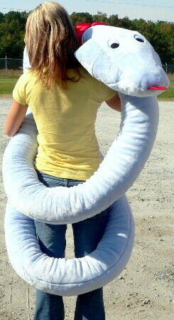 Giant Stuffed Snake 18 Feet Long Big Plush Light Blue Plush Serpent Made in  USA