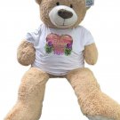Mothers Day 5 Foot Giant Teddy Bear, Wears T-shirt that says Worlds Greatest Mom