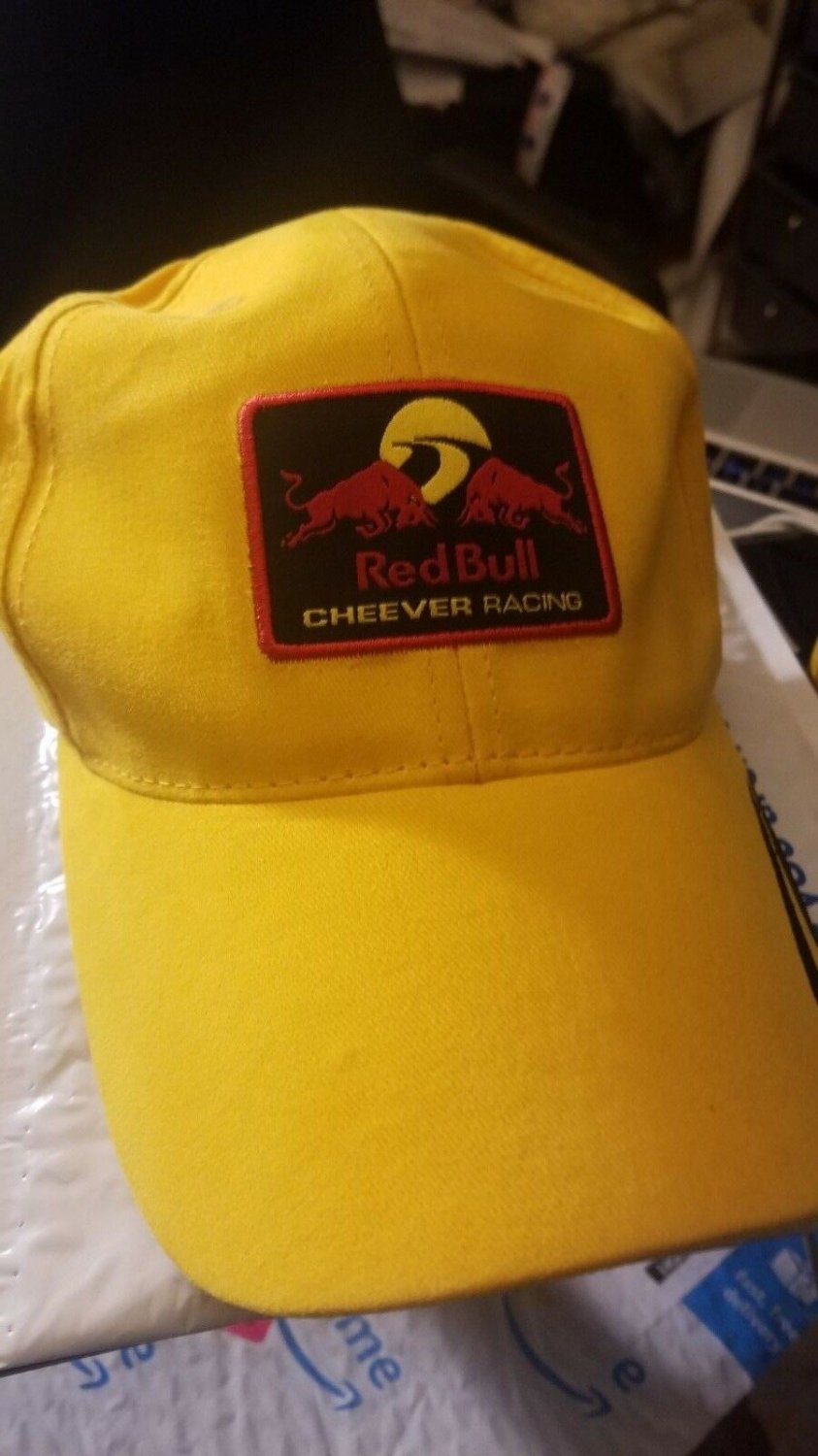 Yellow Ball Baseball Cap Hat 2003 Red Bull Cheever Racing Indy 500 Adjustable