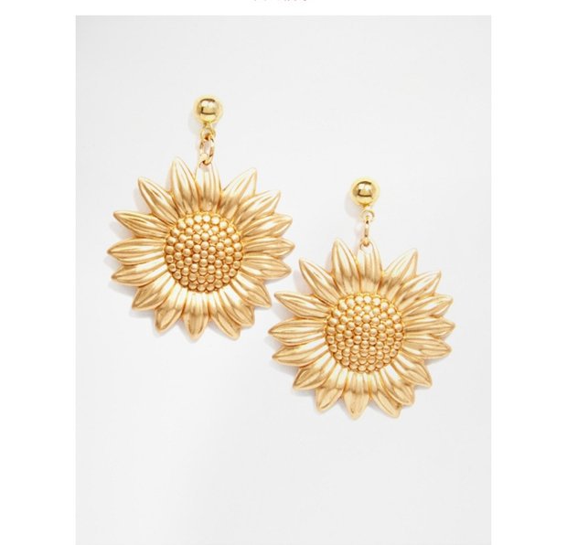 Sunflower Gold Plated Earring
