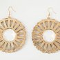 Bamboo Circle Metallic Drop Earrings