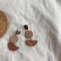 Triple Wood Circles Statement Drop earrings | TopStunning