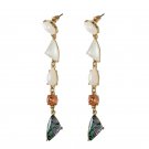 Long Drop Earrings With Hanging Abalone