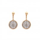 18k Gold Plated Brass Coin Statement Drop Earrings