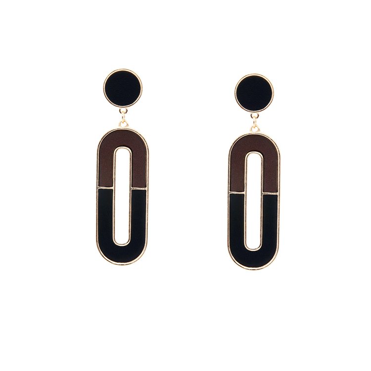 Wood Hoop Statement Drop earrings | TopStunning